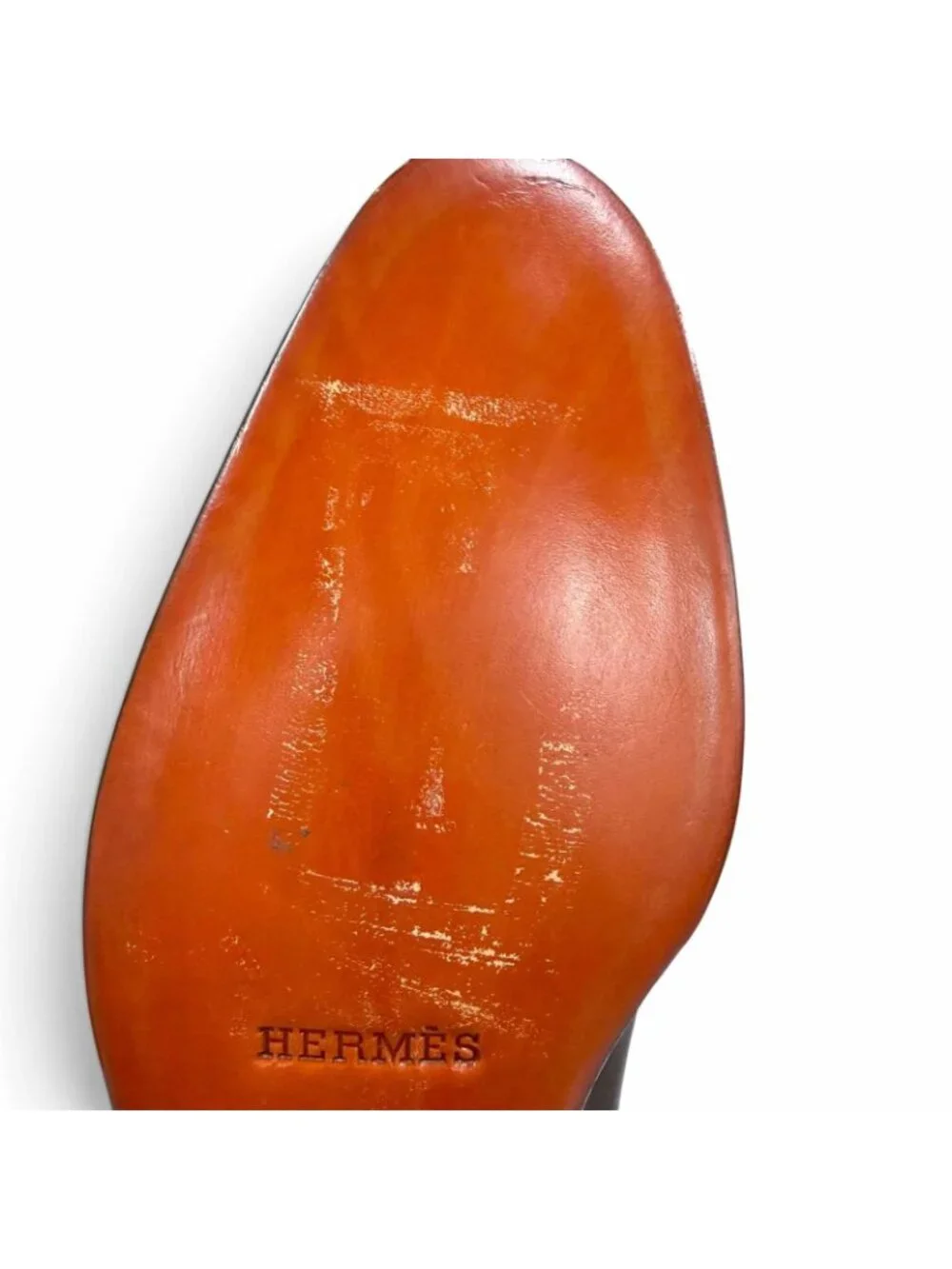Hermes Leather Side Gore Chelsea Boots Short Dark Brown